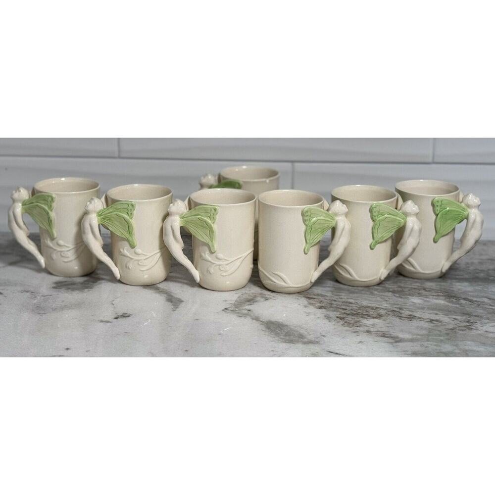 Vtg Vandor Imports 1979 Fairy Nymphs Winged Handle Coffee Cups Mugs Set 7 - Picture 7 of 13